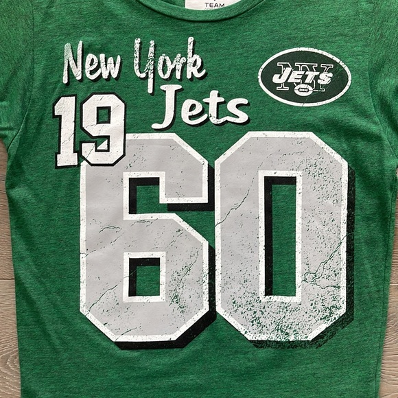NY Jets NFL Vintage Graphic Apparel Oversized 3/4 Sleeve Distressed T- XS - Picture 1 of 7